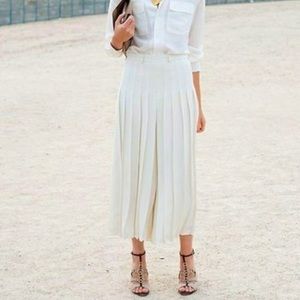 Tory Burch Carina Laser Cut Pleated Midi Skirt